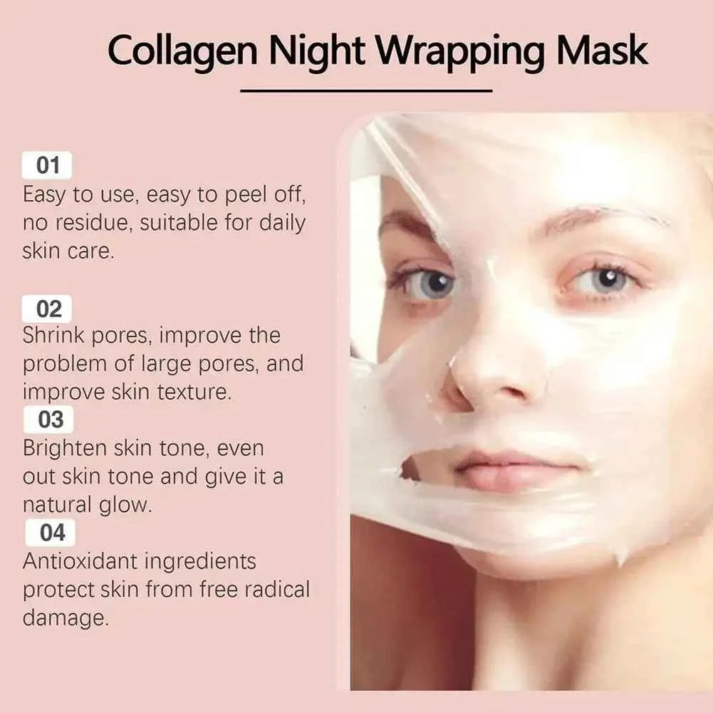 Image of Kollagen-Peel-off-Maske, Nachtverpackung, Gesichtsmaske, tief feuchtigkeitsspendend, feuchtigkeitsspendend, straffende Haut, Gesichtsmaske, tägliche Gesichtspflege
