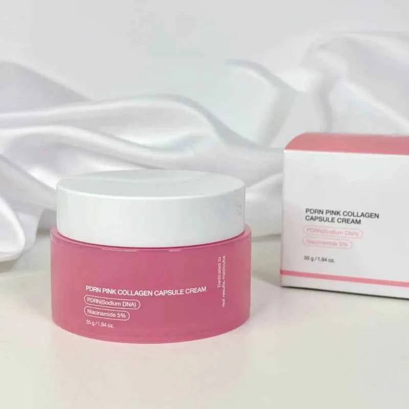 Image of Koreanische PDRN Pink Collagen Capsule Cream mit Niacinamid-Creme für unebene Hautton Leichte Gesichtsfeuchtigkeitscreme Nicht fettende Pflege