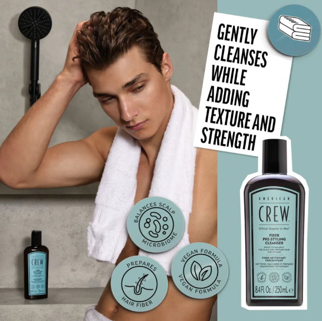 Image of American Crew Fiber Pre Styling Shampoo 250ml-4