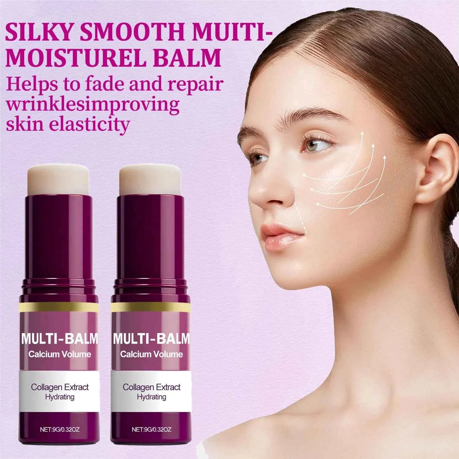 Image of Koreanischer Calcium-Volumen-Multi-Balm-Stick - Feuchtigkeitsspendender & Straffender Stick Anti-Falten-Pflege Kollagen-Angereicherte Vor-Make-up-Feuchtigkeitscreme