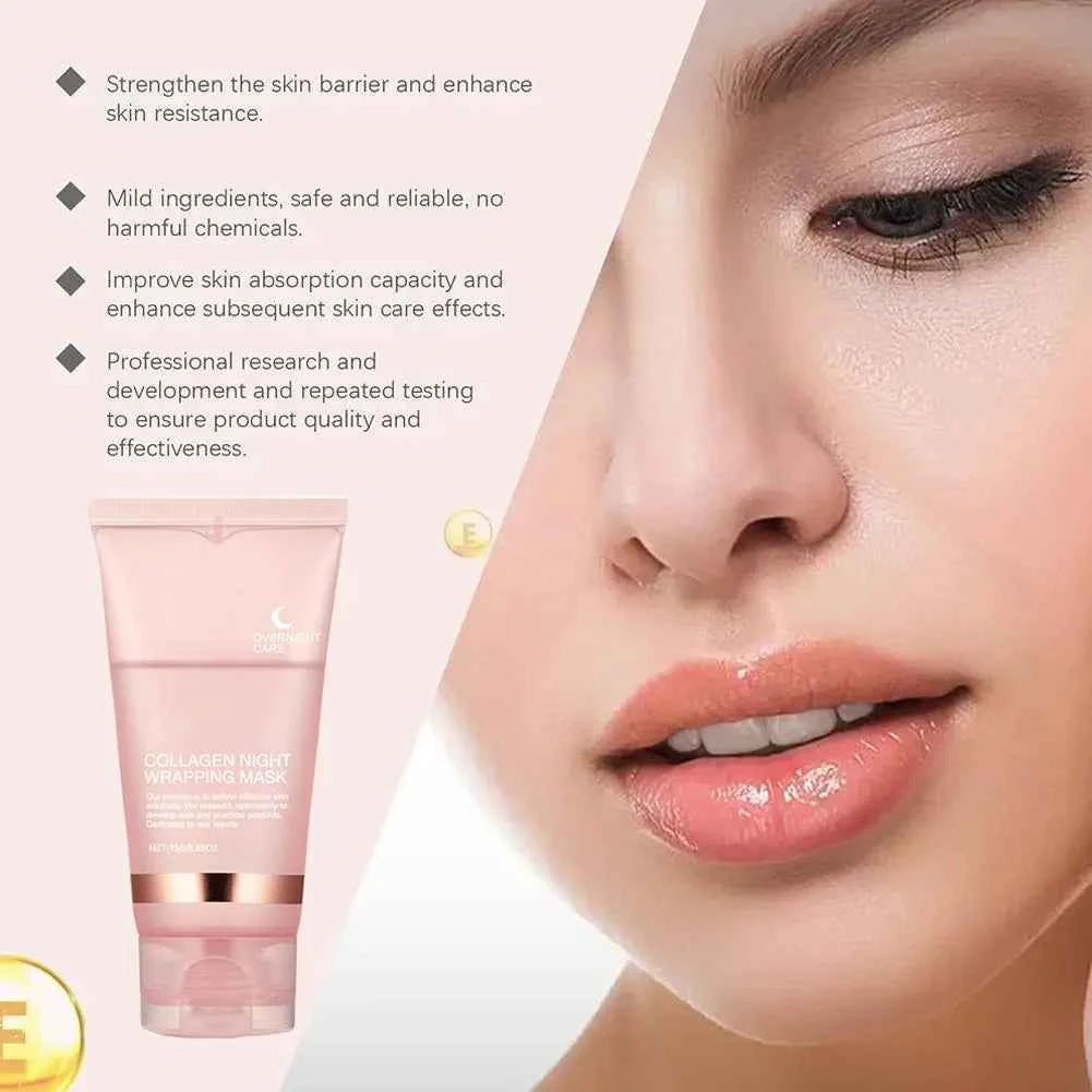 Image of Kollagen-Peel-off-Maske, Nachtverpackung, Gesichtsmaske, tief feuchtigkeitsspendend, feuchtigkeitsspendend, straffende Haut, Gesichtsmaske, tägliche Gesichtspflege