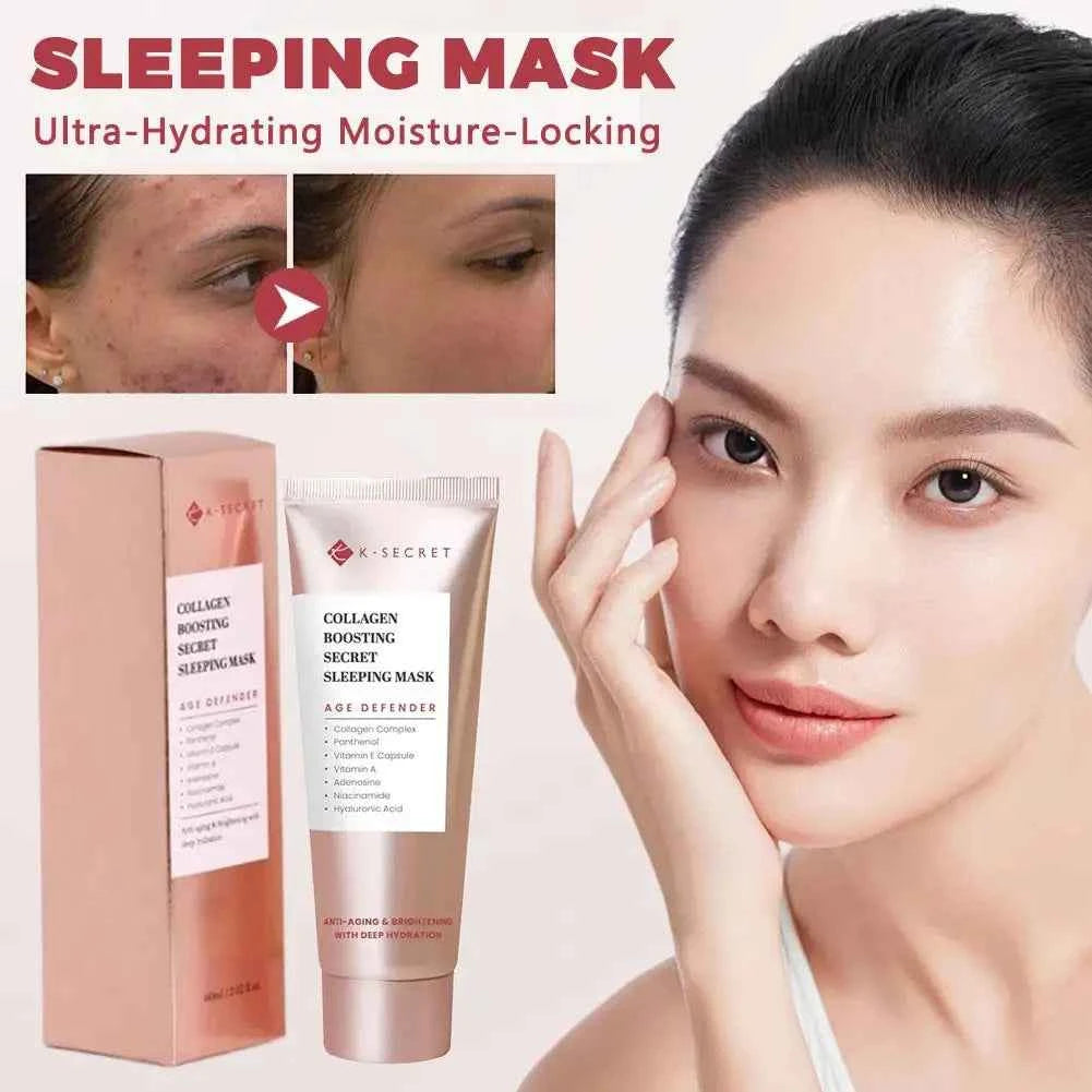 Image of K-SECRET Koreanische tiefe Kollagenmaske, abziehbare Maske, Gesicht, Anti-Falten-Lifting, Hautpflege-Masken, Packung mit Nachtverpackung, Haut über Nacht