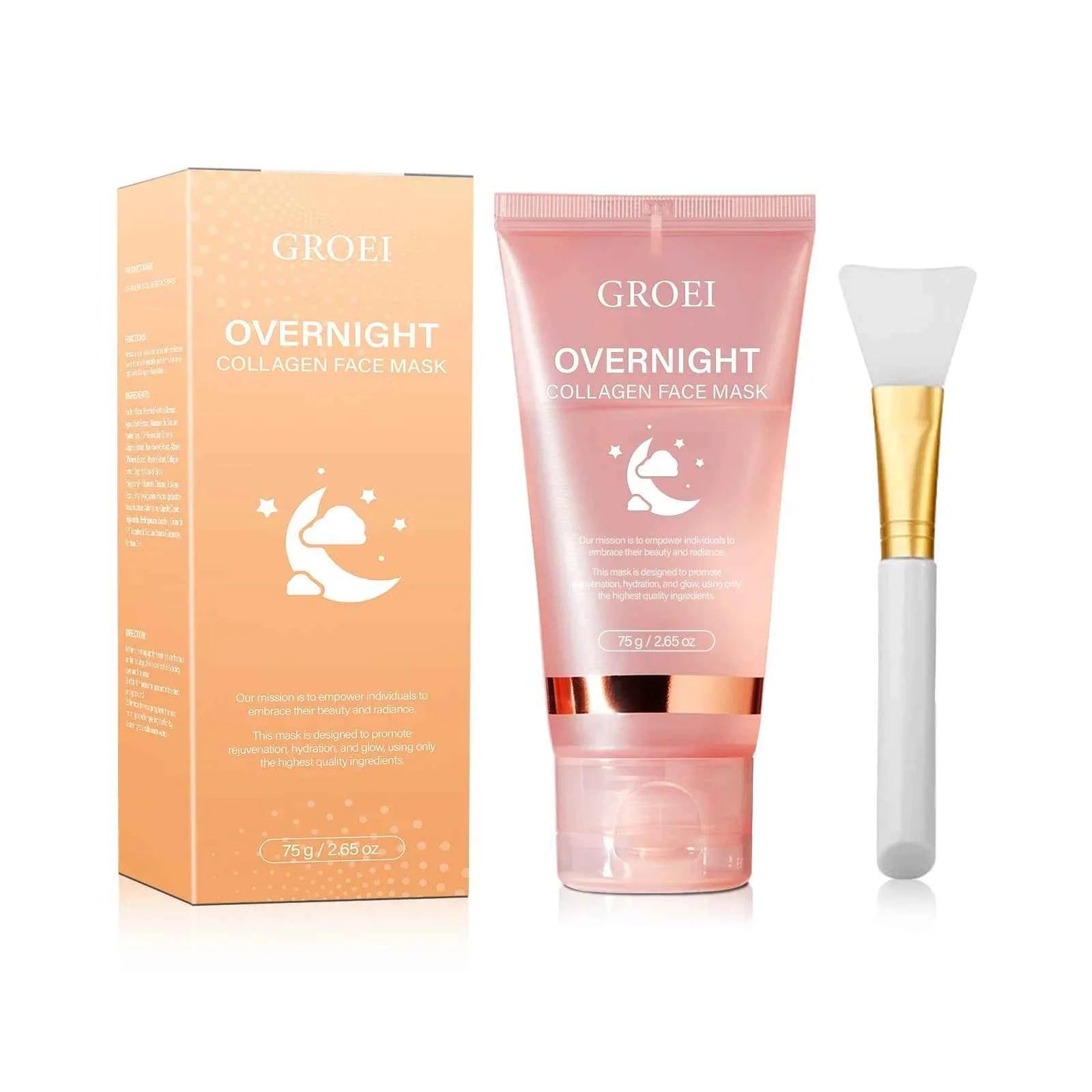 Image of Koreanische Tiefe Kollagen Maske Pack Nacht Wrapping Frau Übernachtung Haut Peel Off Maske Anti Falten Heben Gesichtsmaske Hautpflege