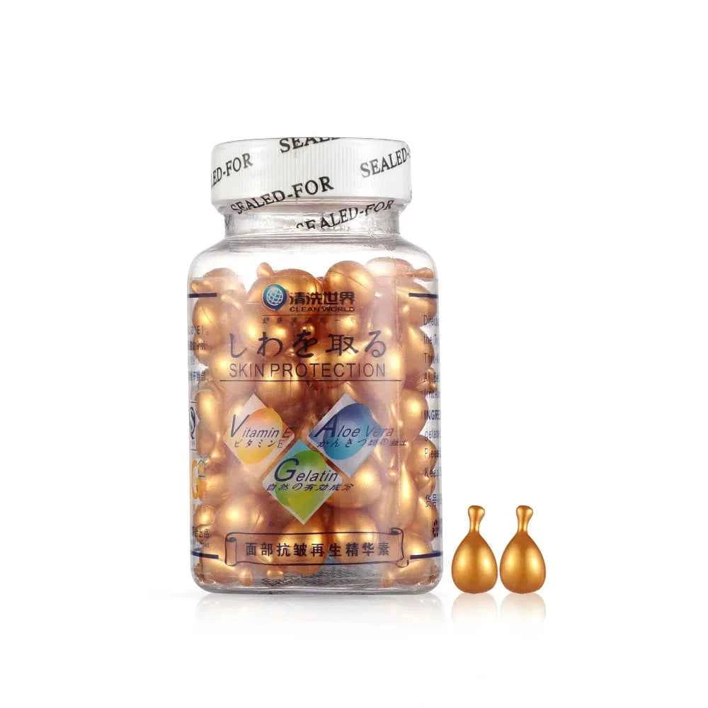 Image of Vitamin E Extrakt Kapseln Feuchtigkeitscreme Ve Serum Gesichtskoreanisches Make-up 90 Stück/Flasche Hautpflege