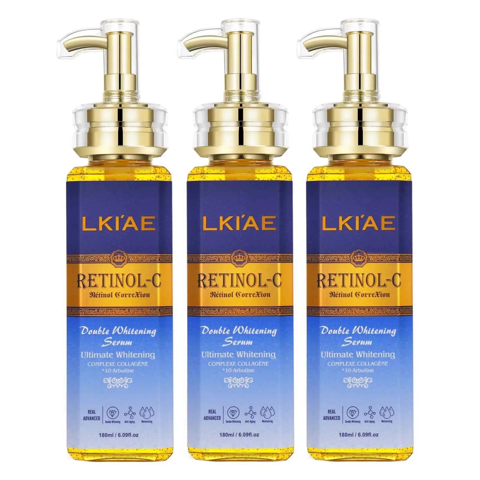 Image of LKIAE Advanced Retinol Double Whitening Skin Care Set, tief feuchtigkeitsspendend, reinigt die Haut, reduziert Falten, Flecken und dunkle Flecken