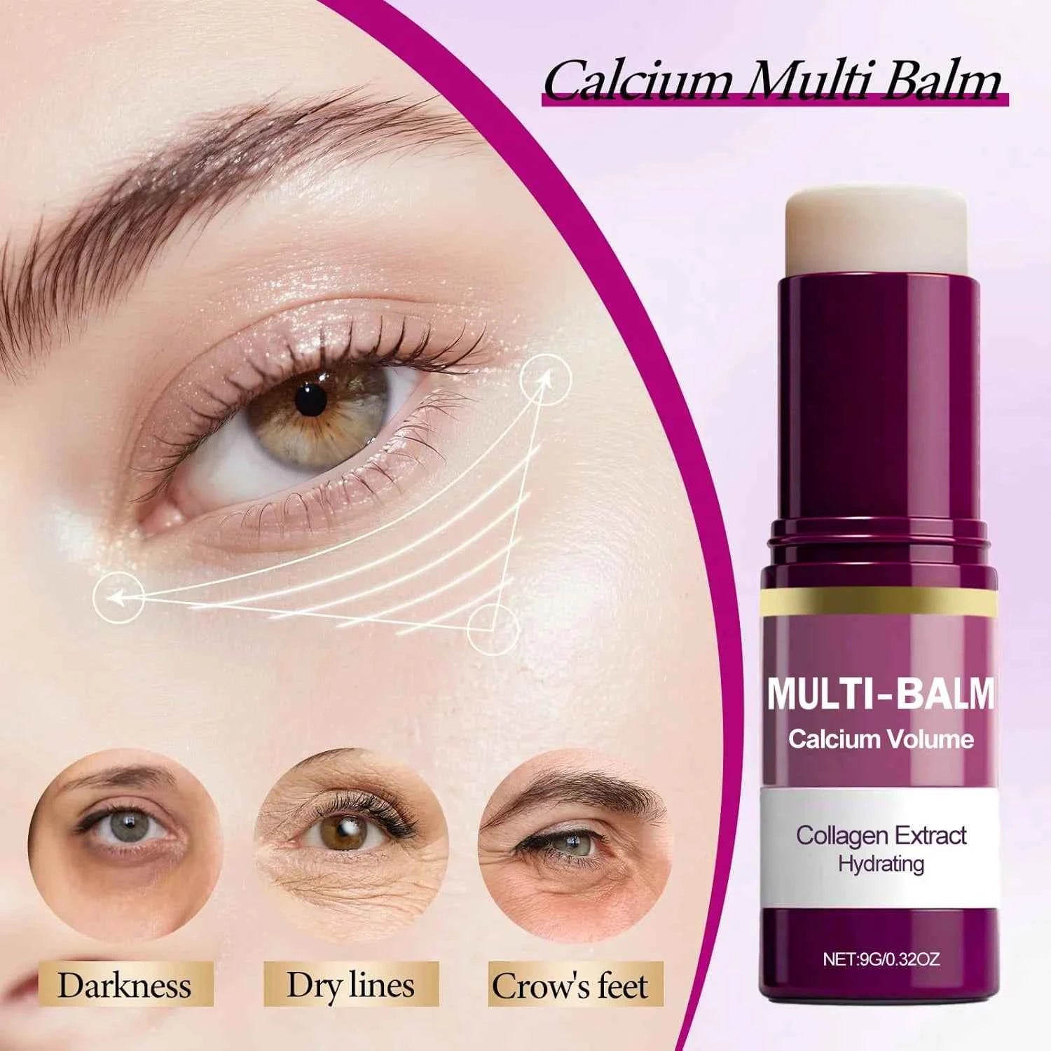Image of Koreanischer Calcium-Volumen-Multi-Balm-Stick - Feuchtigkeitsspendender & Straffender Stick Anti-Falten-Pflege Kollagen-Angereicherte Vor-Make-up-Feuchtigkeitscreme