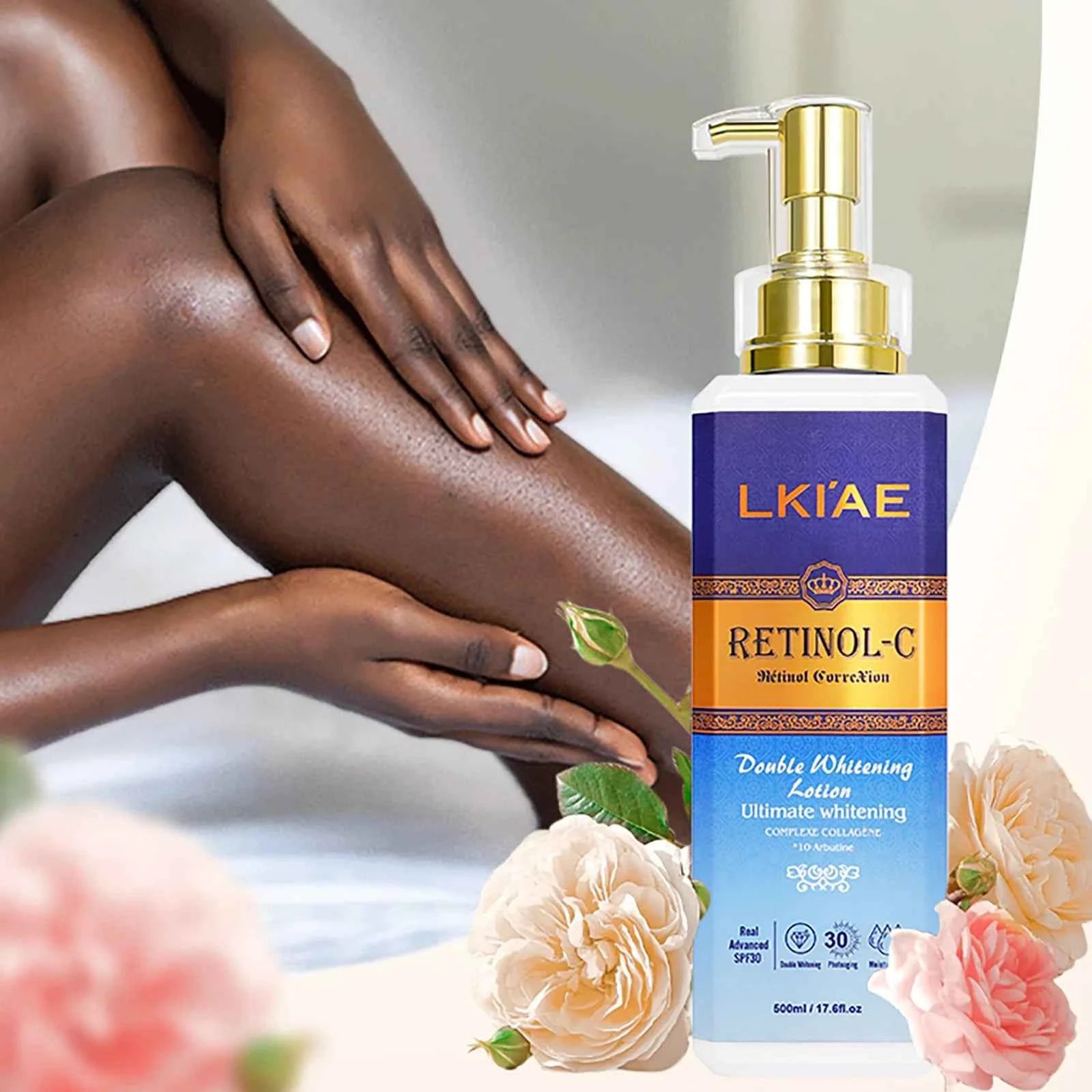 Image of LKIAE Advanced Retinol Double Whitening Skin Care Set, tief feuchtigkeitsspendend, reinigt die Haut, reduziert Falten, Flecken und dunkle Flecken