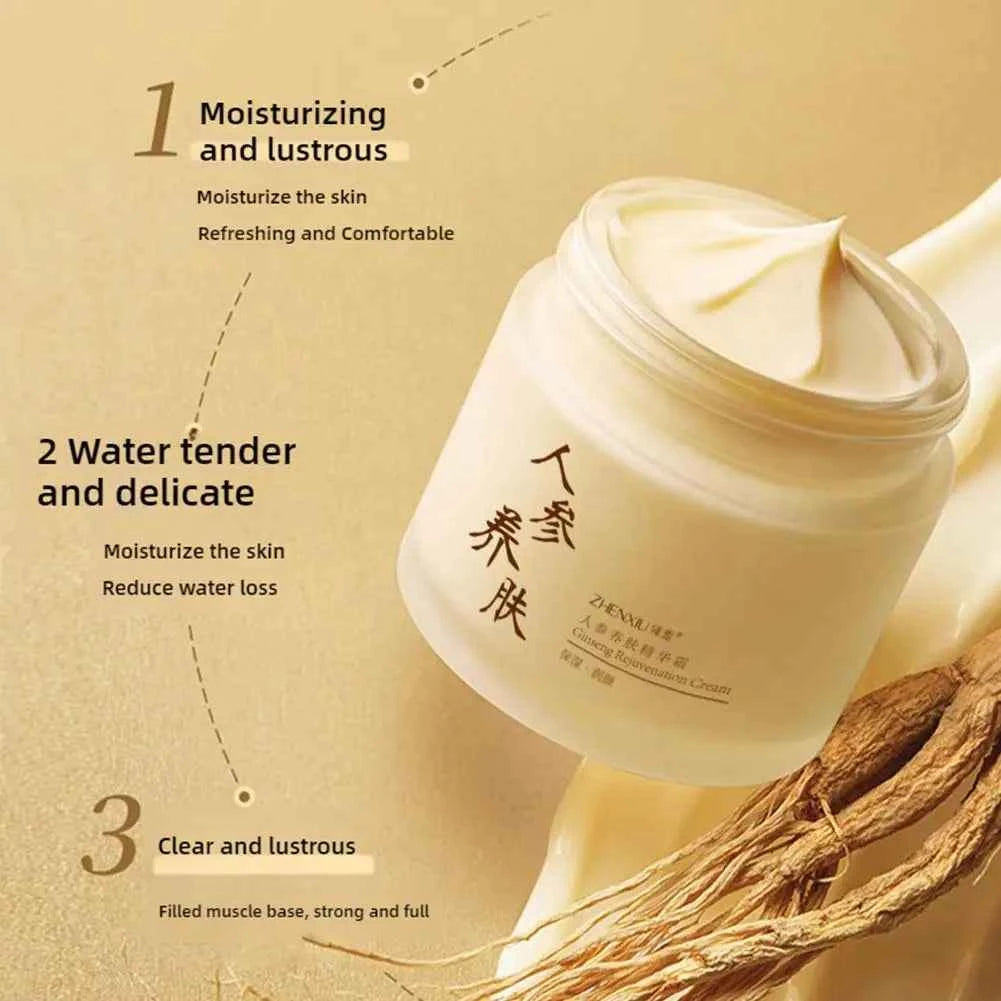 Image of Ginseng-Gesichtscreme, Anti-Falten, feuchtigkeitsspendend, glättendes Ginseng-Serum, Anti-Aging, reduziert feine Linien, Feuchtigkeitscreme, Hautpflege, 60 g