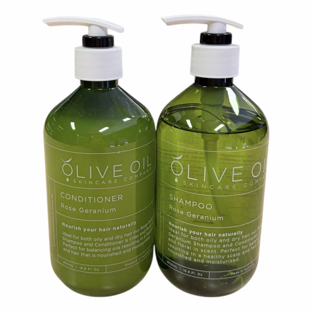 Image of Combined Rose Geranium Shampoo and Conditioner Pack: Great Dual Pack Savings.-0