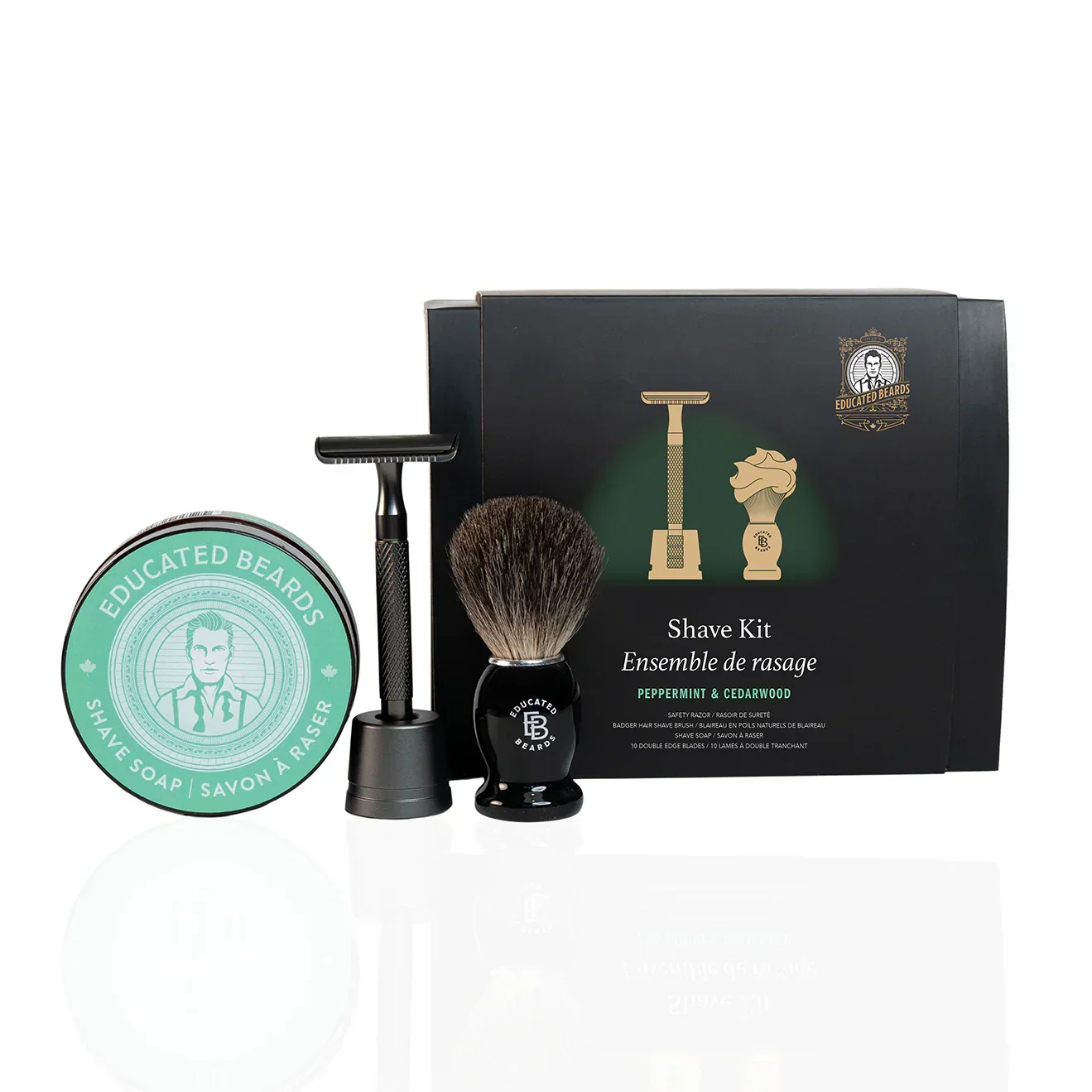 Image of Educated Beards Peppermint & Cedarwood Shave Kit-0