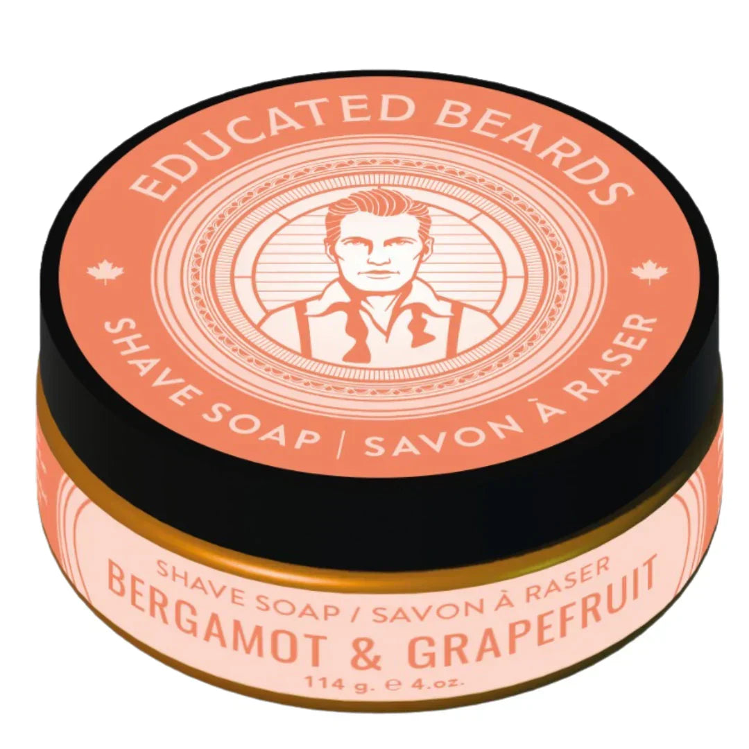Image of Educated Beards Bergamot & Grapefruit Shave Soap 114g-0