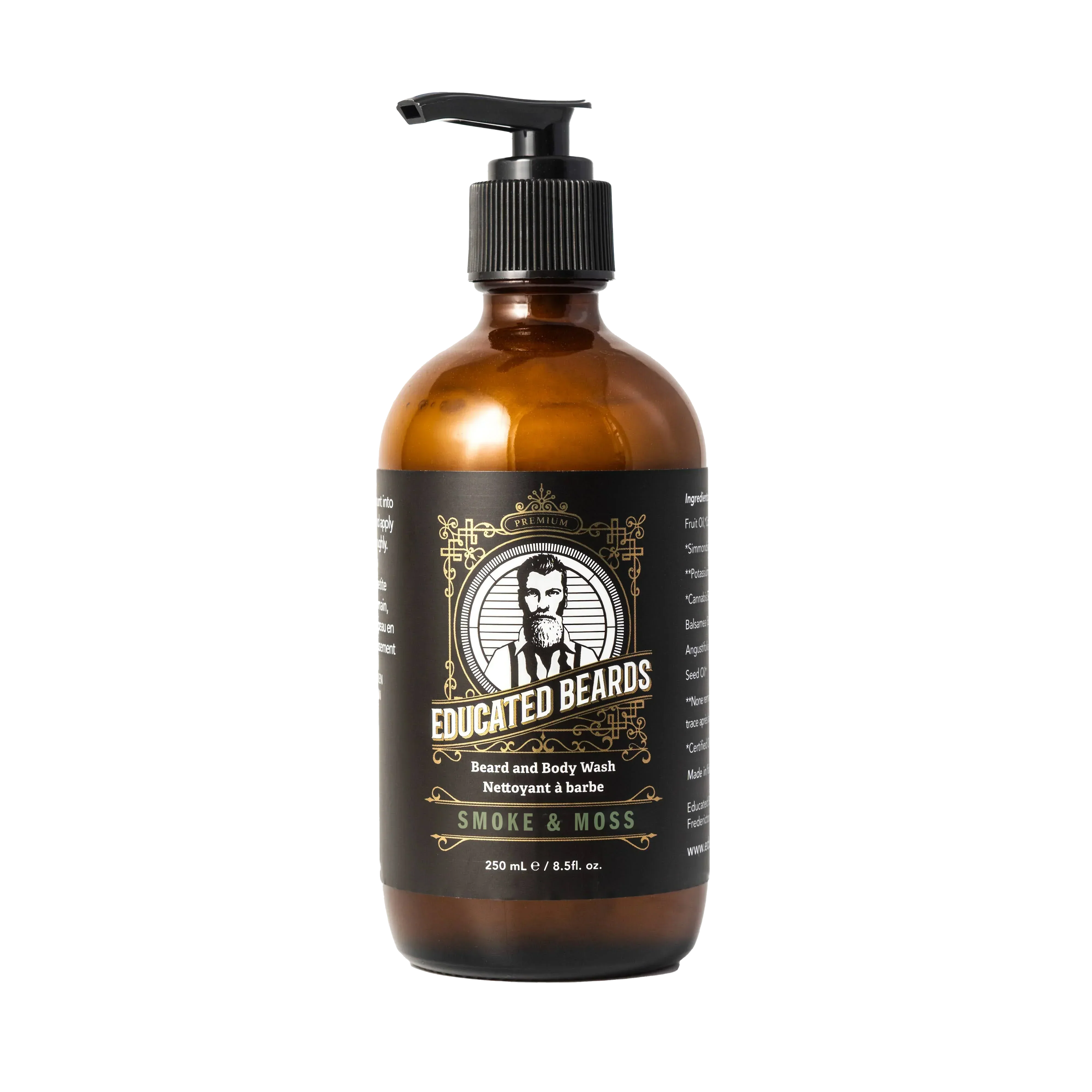 Image of Educated Beards Purifying Beard & Body Wash - Smoke & Moss, 250ml-1