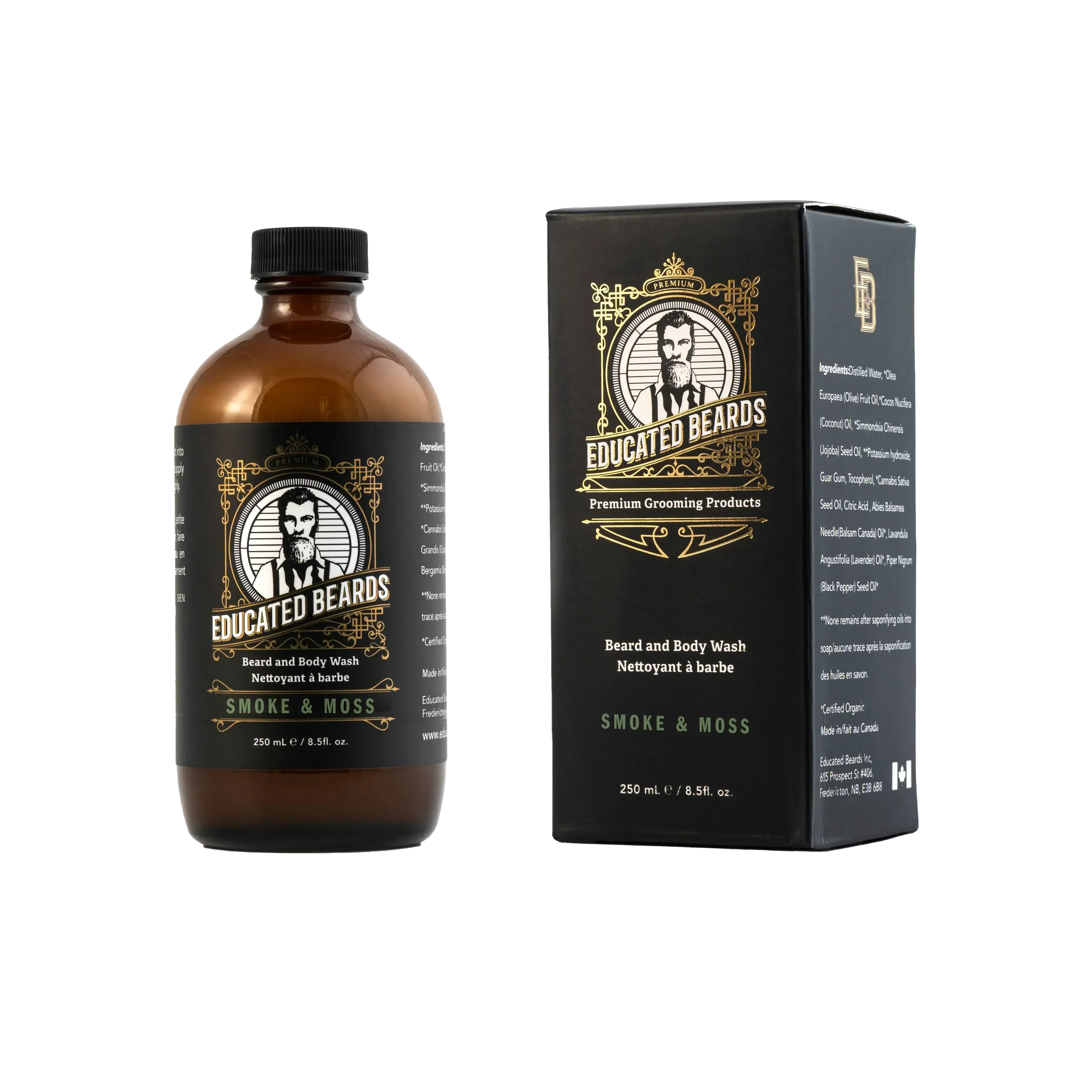 Image of Educated Beards Purifying Beard & Body Wash - Smoke & Moss, 250ml-0