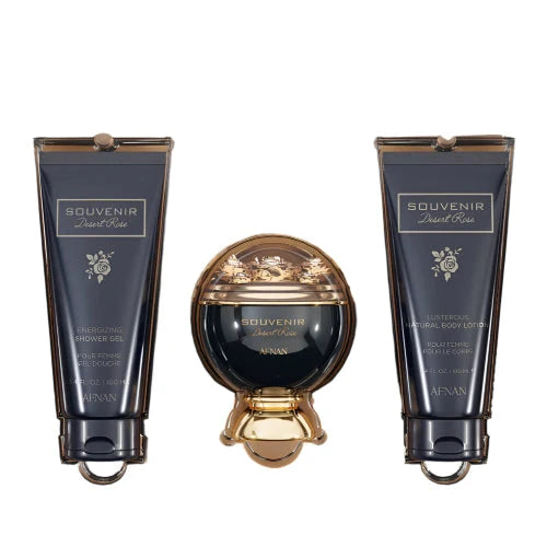 Image of Afnan - Set Gift 3 piezas Souvenir Desert Rose - Eau de Parfum - Perfume Femenino-0