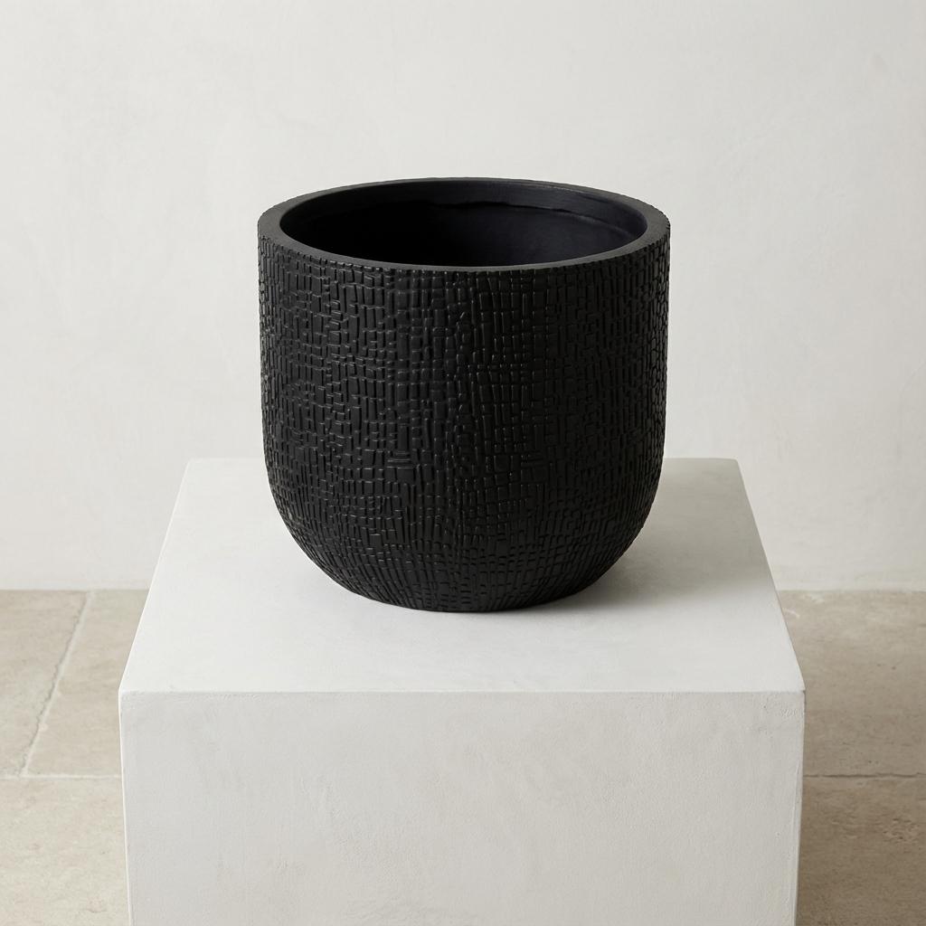 Image of Topf Capi Bol Skin – Anthrazit – D17cm – Moderner, leichter Pflanztopf mit einzigartiger Hautstruktur – Für Innen & Außen – Robust & stilvoll-2