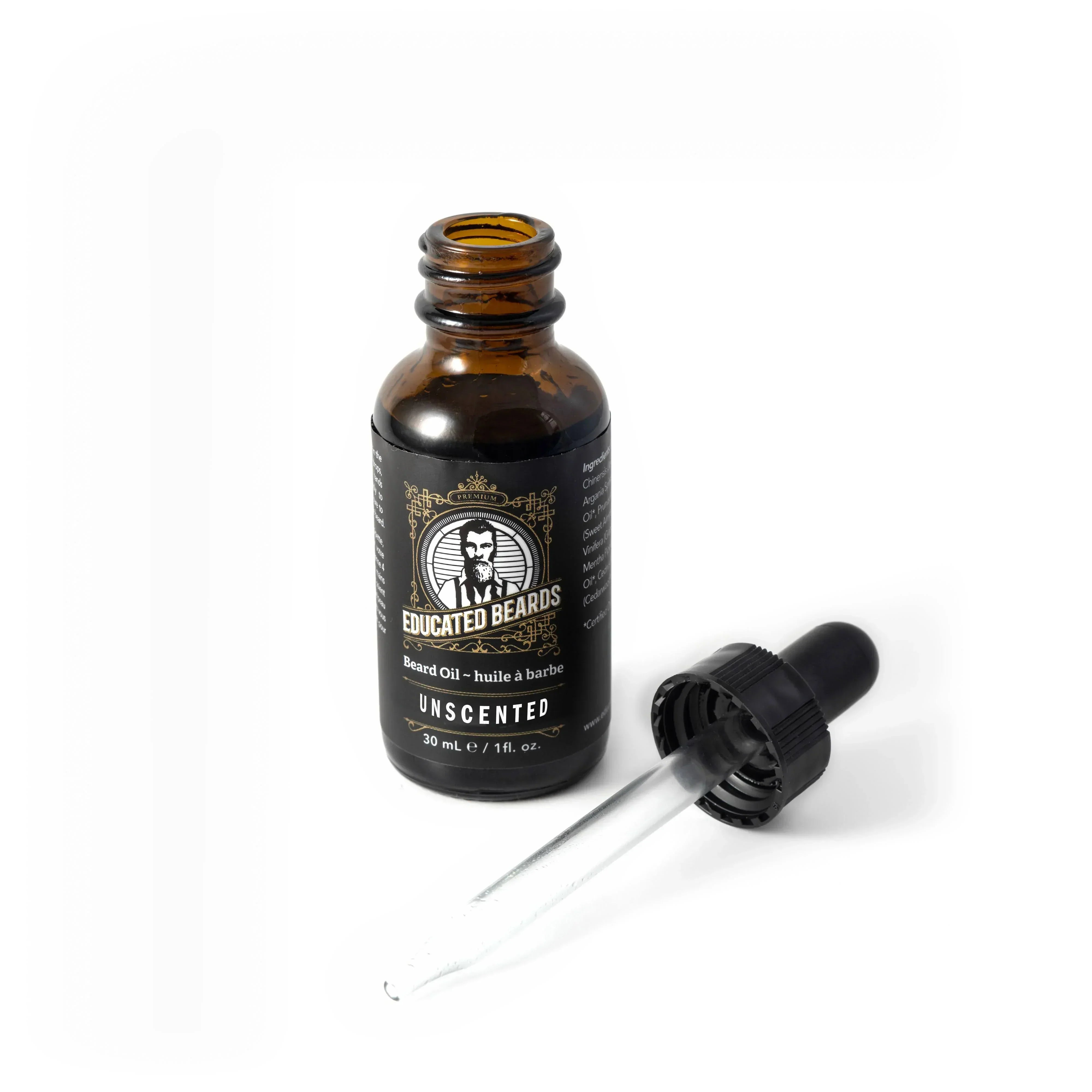 Image of Educated Beards Organic Beard Oil - Unscented / Bare, 30ml-1