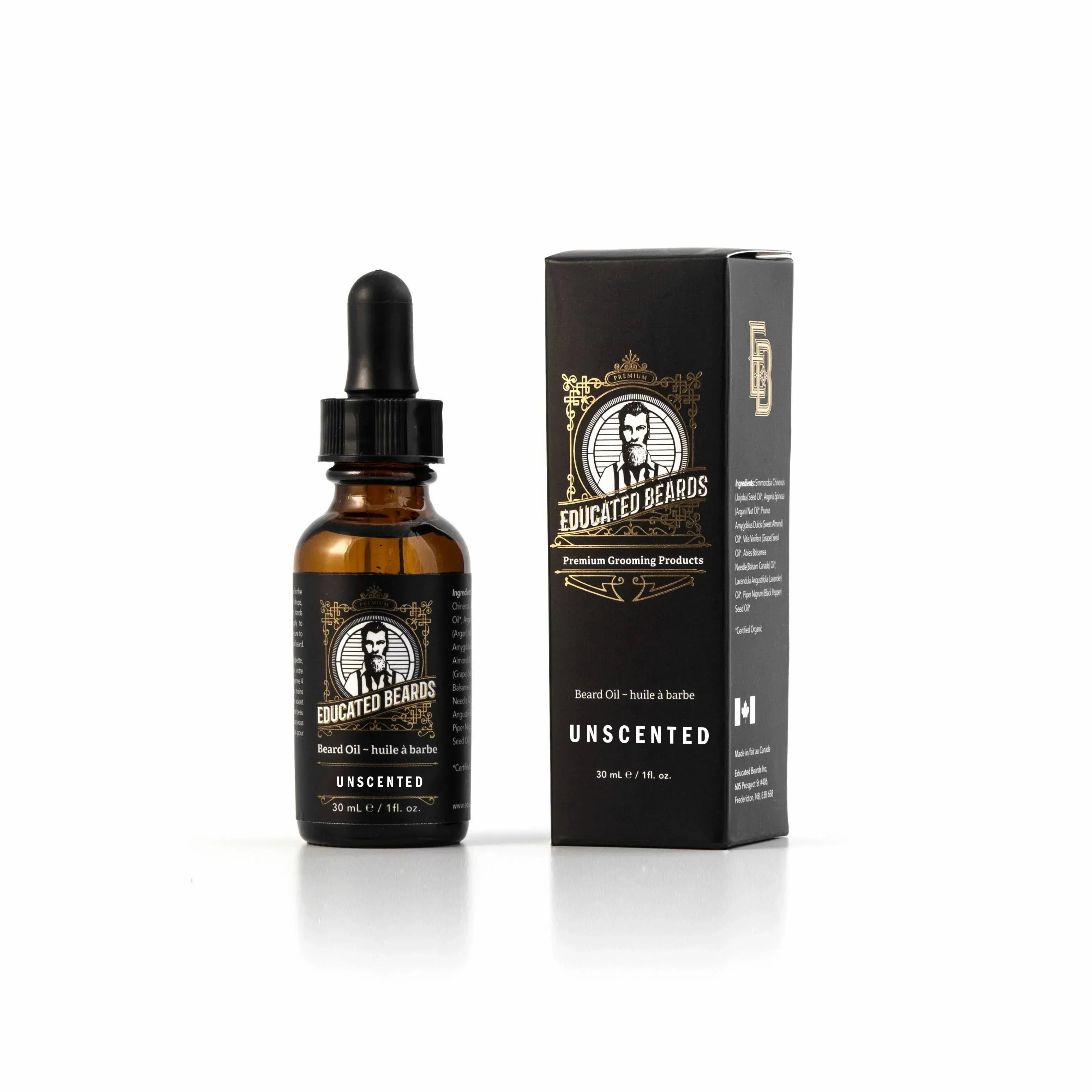 Image of Educated Beards Organic Beard Oil - Unscented / Bare, 30ml-0