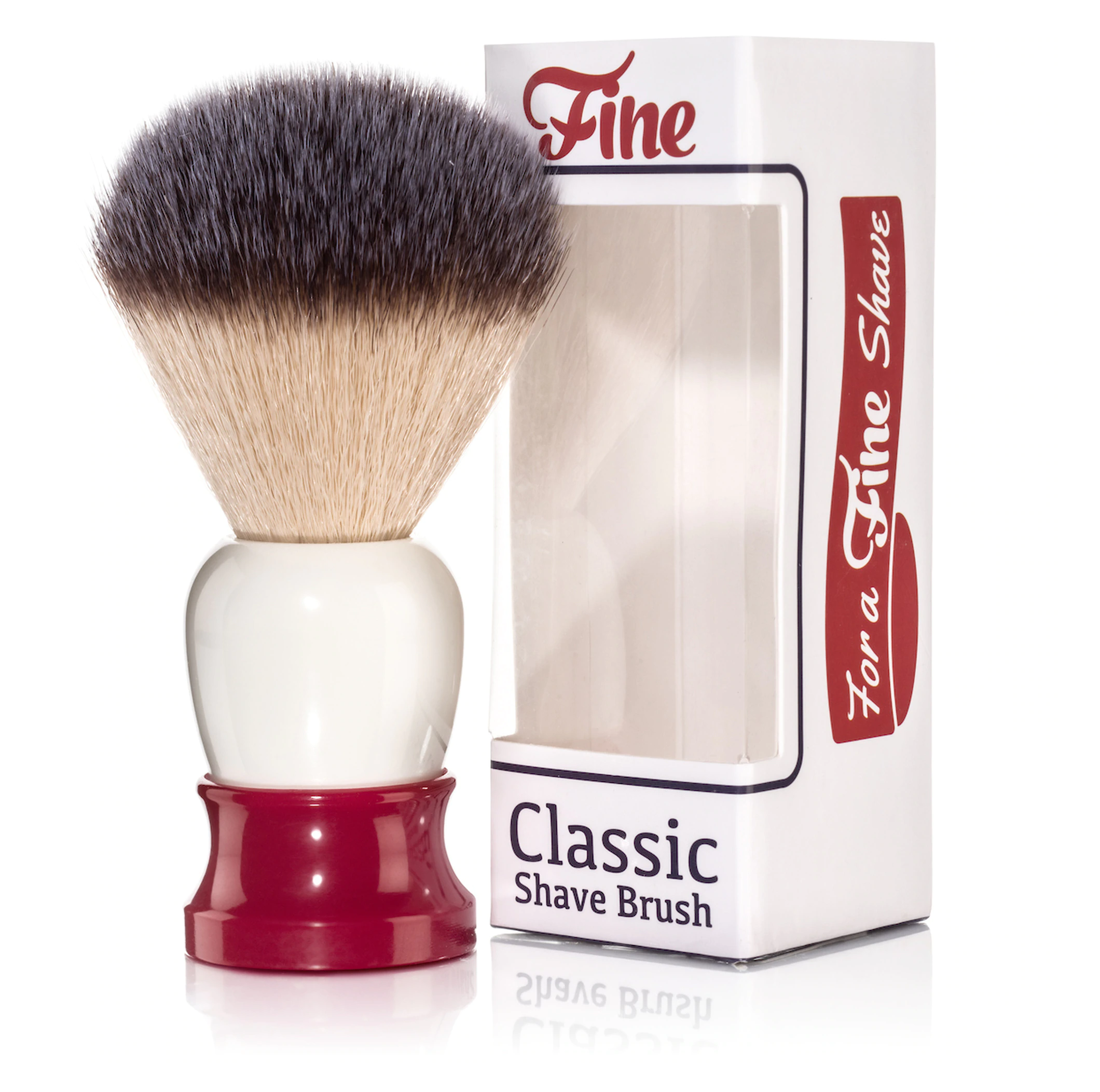 Image of Fine Accoutrements Classic Shaving Brush -Red/White-0