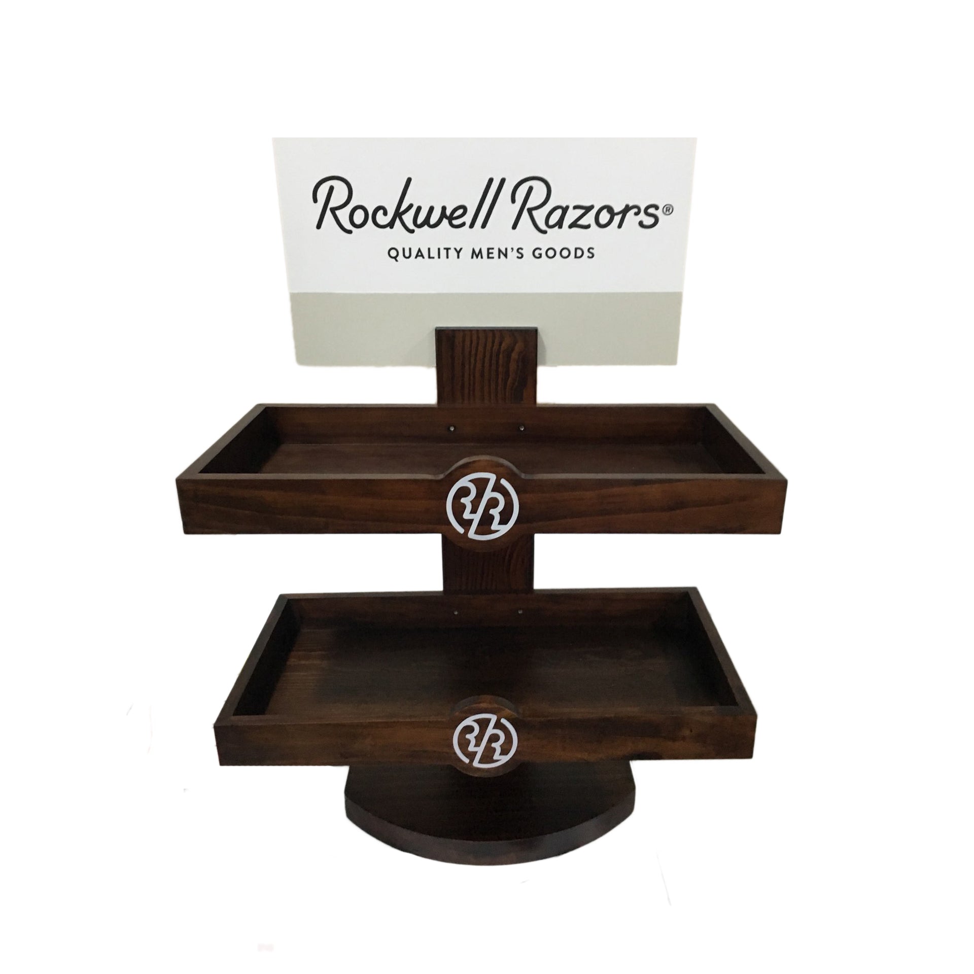 Image of Rockwell Razors Empty Retail Two-Level Wood Display (Build Your Own)-0