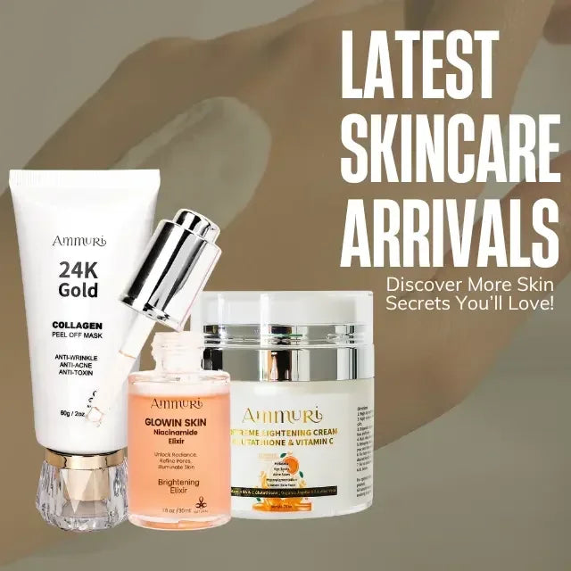 Image of Ammuri Radiance Skincare Set – Niacinamide Serum, Vitamin C Cream & 24K Gold Mask-0
