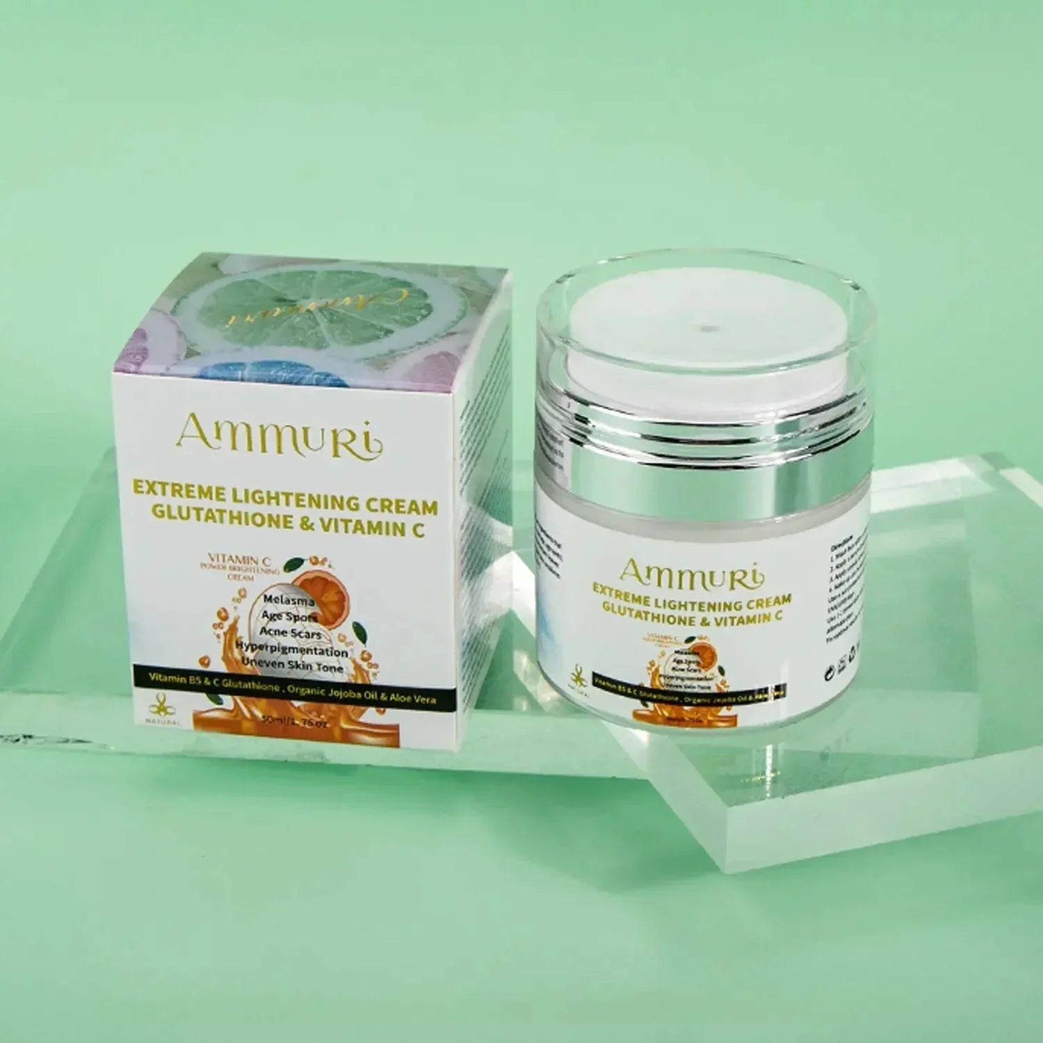 Image of Ammuri Lightening Brightening Moisturiser Cream – For Face, Body & Sensitive Areas (50g)-0