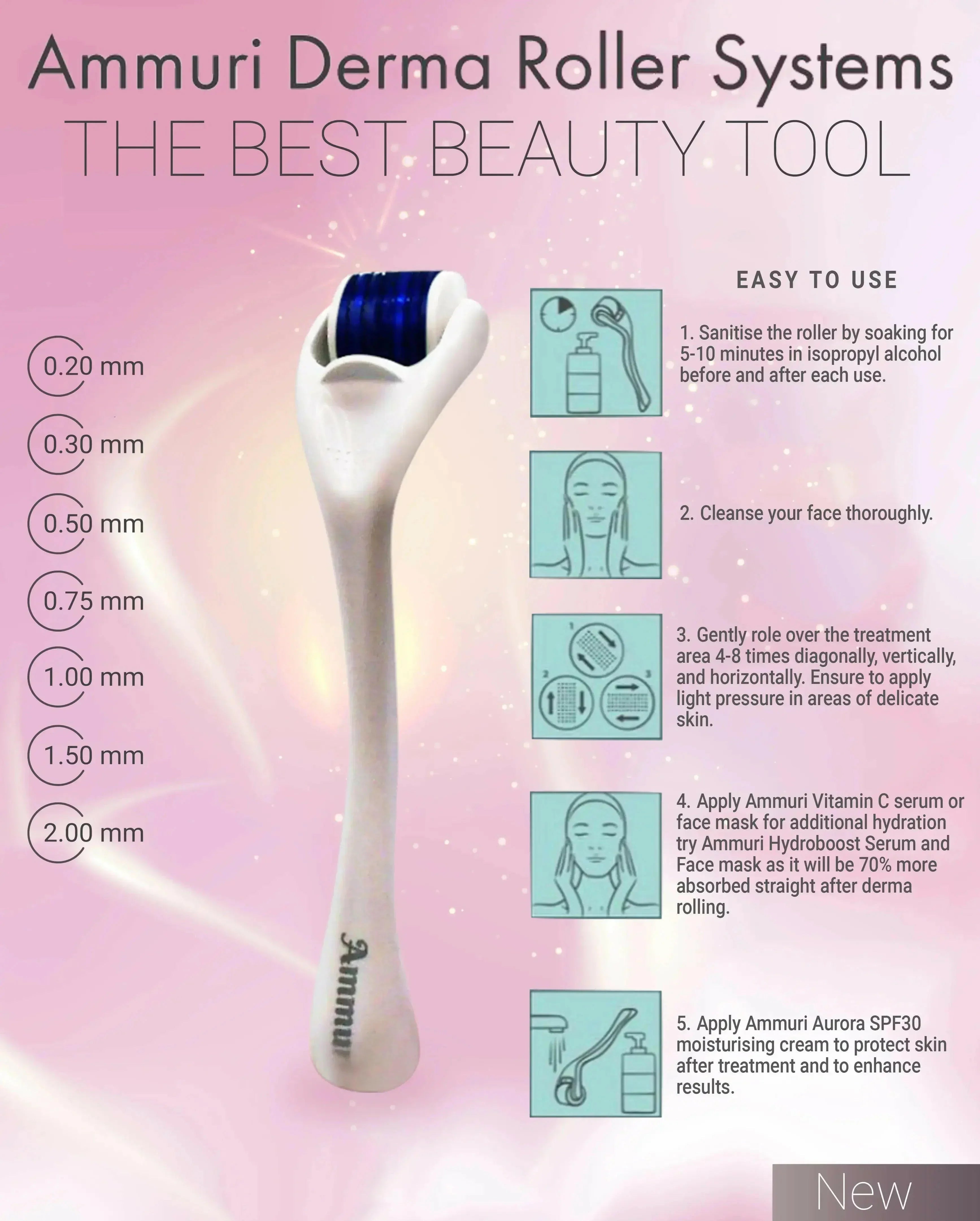 Image of Ammuri Skincare High Grade Titanium Derma Roller System-4