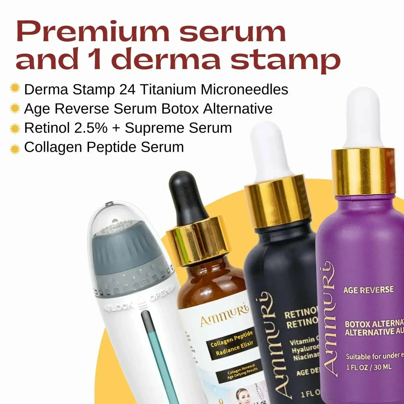 Image of Ammuri Beauty Home Microneedling Serum Kit with Peptides-1