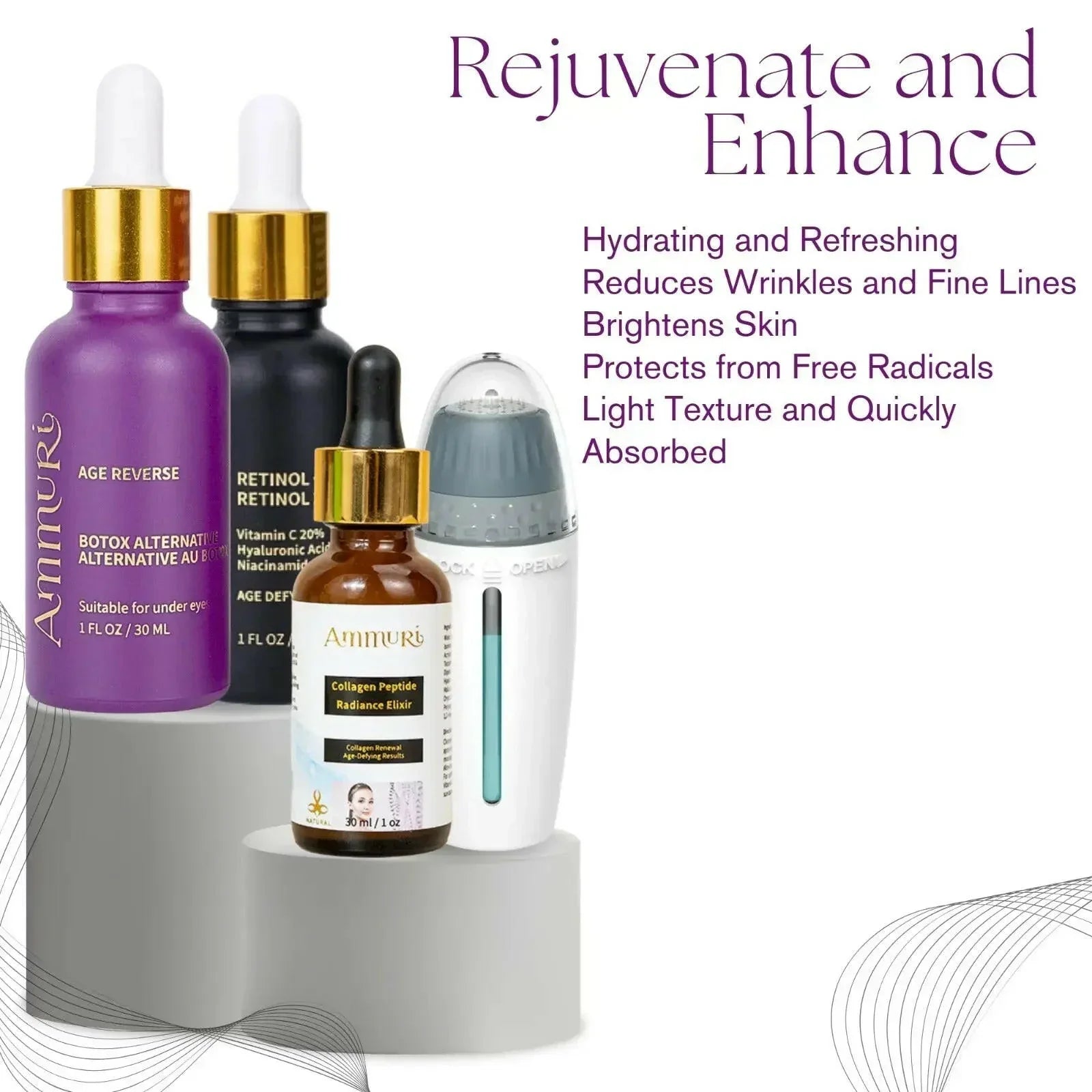 Image of Ammuri Beauty Home Microneedling Serum Kit with Peptides-0