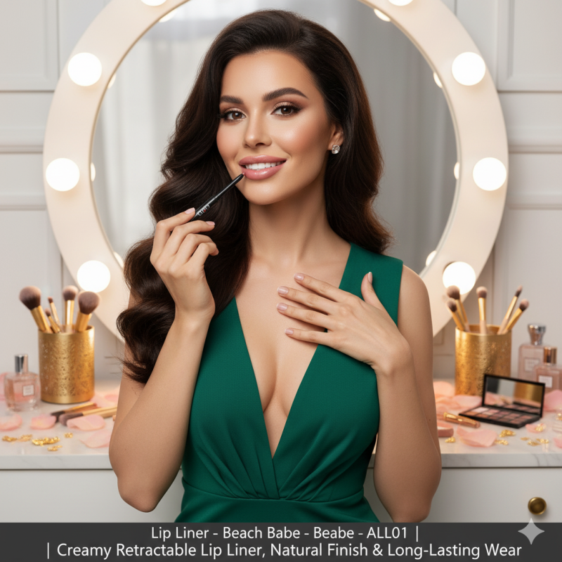 Image of Automatic Lip Liner – Beach Babe – ALL01 | Creamy Retractable Lip Liner with Shea Butter, Natural Finish & Long-Lasting Wear