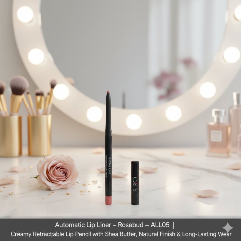 Image of Automatic Lip Liner – Rosebud – ALL05 | Creamy Retractable Lip Pencil with Shea Butter, Natural Finish & Long-Lasting Wear