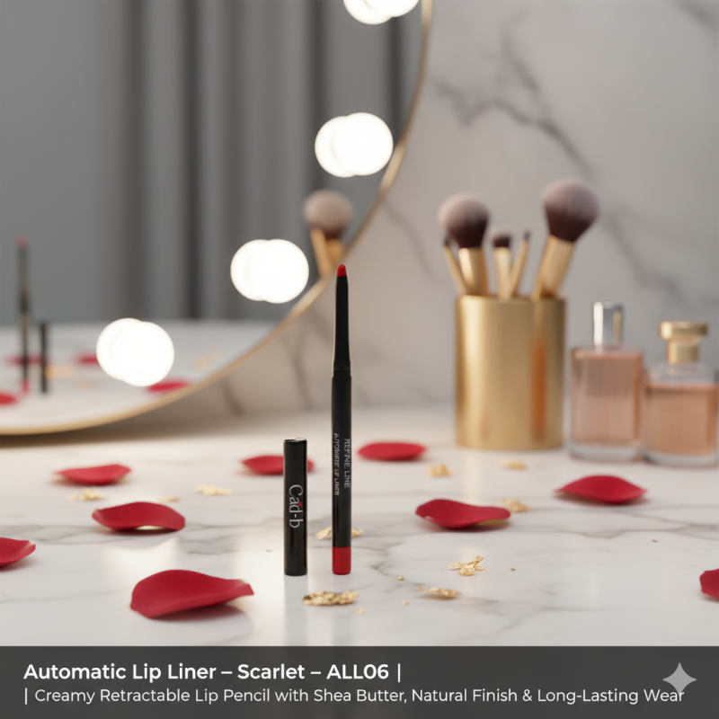 Image of Automatic Lip Liner – Scarlet – ALL06 | Creamy Retractable Lip Pencil with Shea Butter, Natural Finish & Long-Lasting Wear