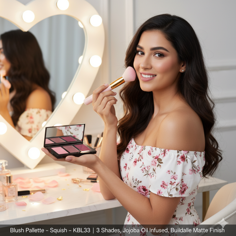 Image of Blush Palette – Squish – KBL33 | 3 Shades, Jojoba Oil Infused, Buildable Matte Finish