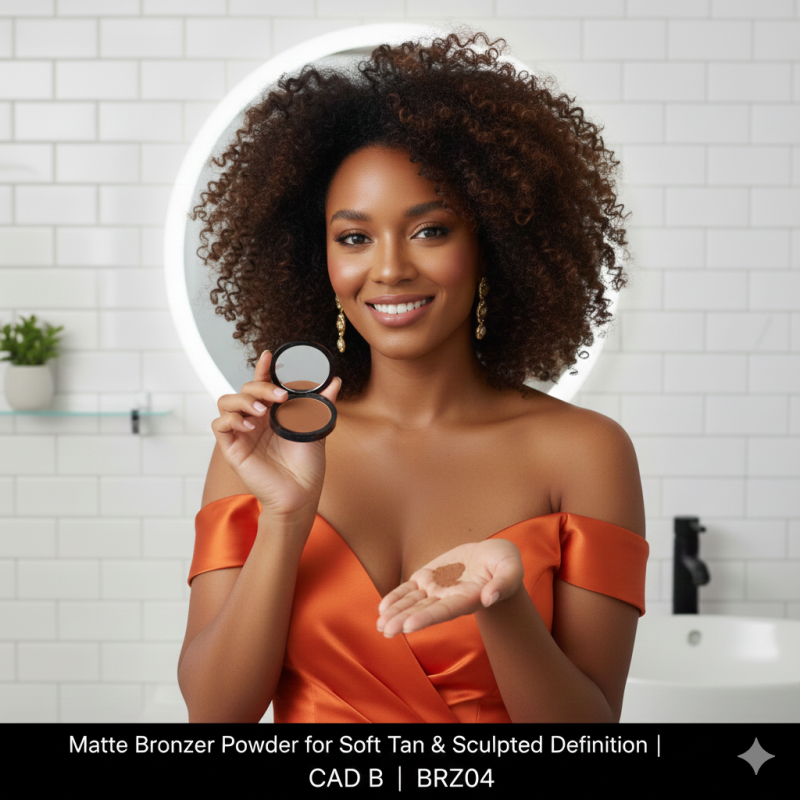 Image of Matte Bronzer Powder for Soft Tan & Sculpted Definition | CAD B | BRZ04