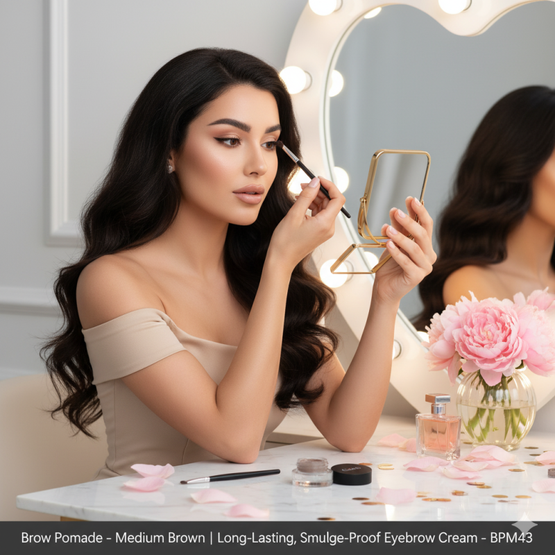 Image of Brow Pomade – Medium Brown | Long-Lasting, Smudge-Proof Eyebrow Cream – BPM43