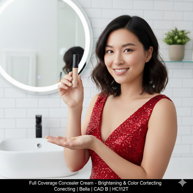 Image of Full Coverage Concealer Cream – Brightening & Color Correcting | Bella | CAD B | HC112T