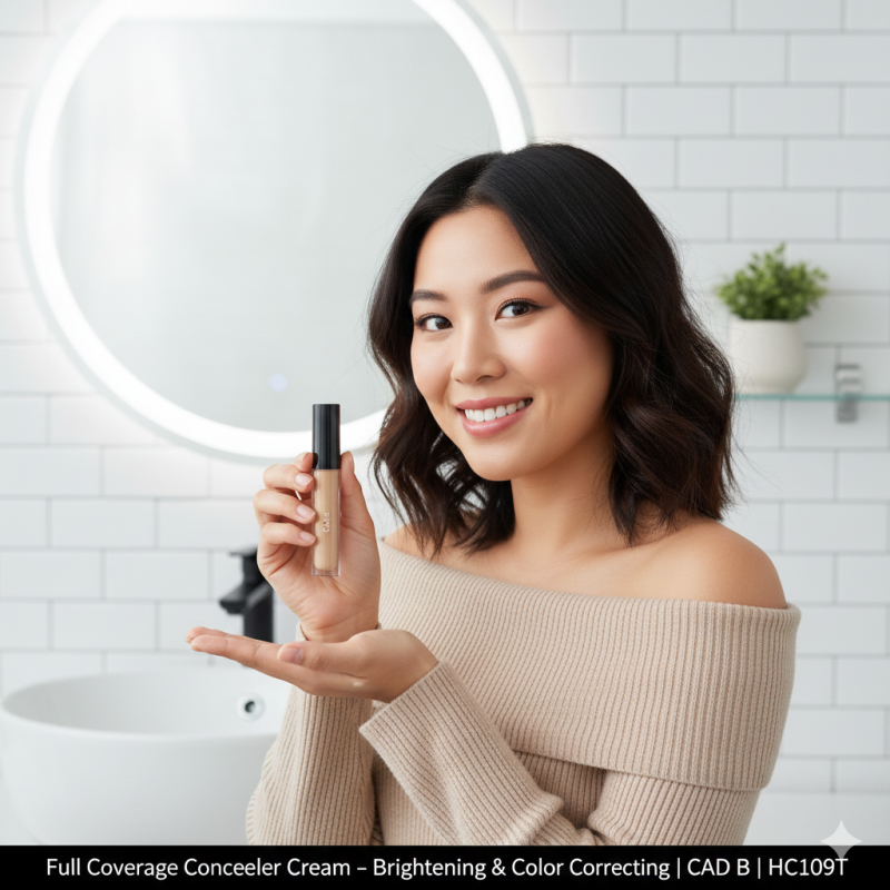Image of Full Coverage Concealer Cream – Brightening & Color Correcting | CAD B | HC109T