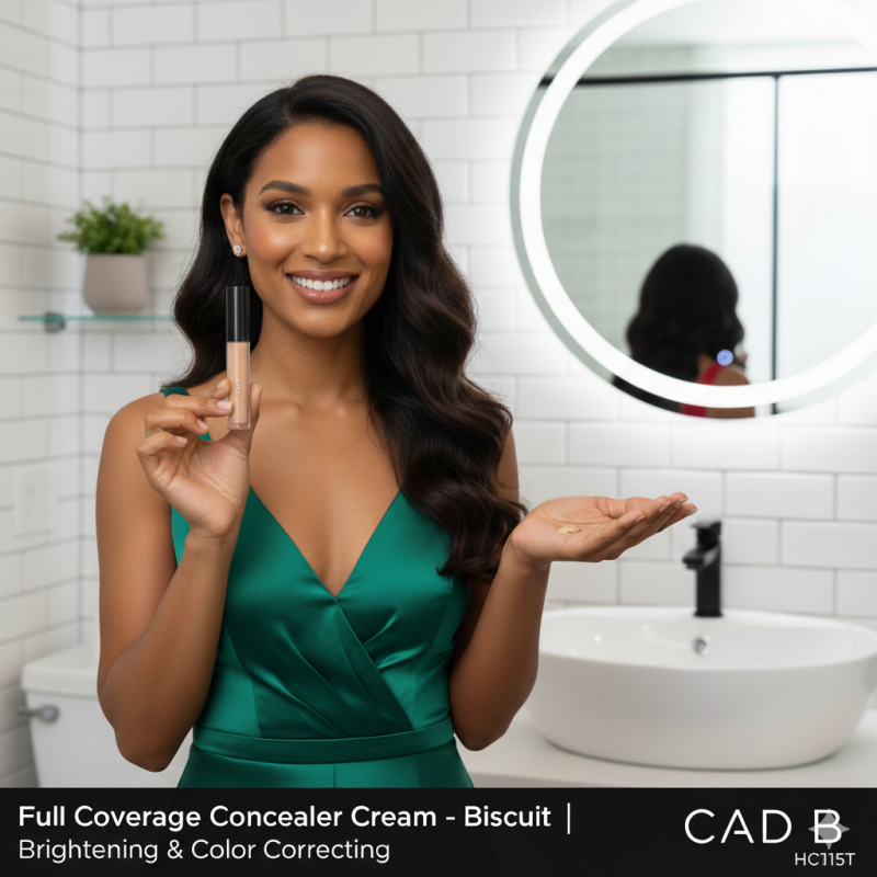 Image of Full Coverage Concealer Cream – Brightening & Color Correcting | CAD B | HC115T
