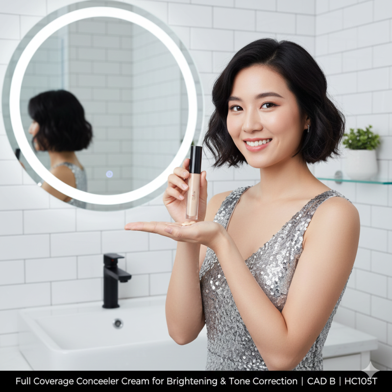 Image of Full Coverage Concealer Cream for Brightening & Tone Correction | CAD B | HC105T