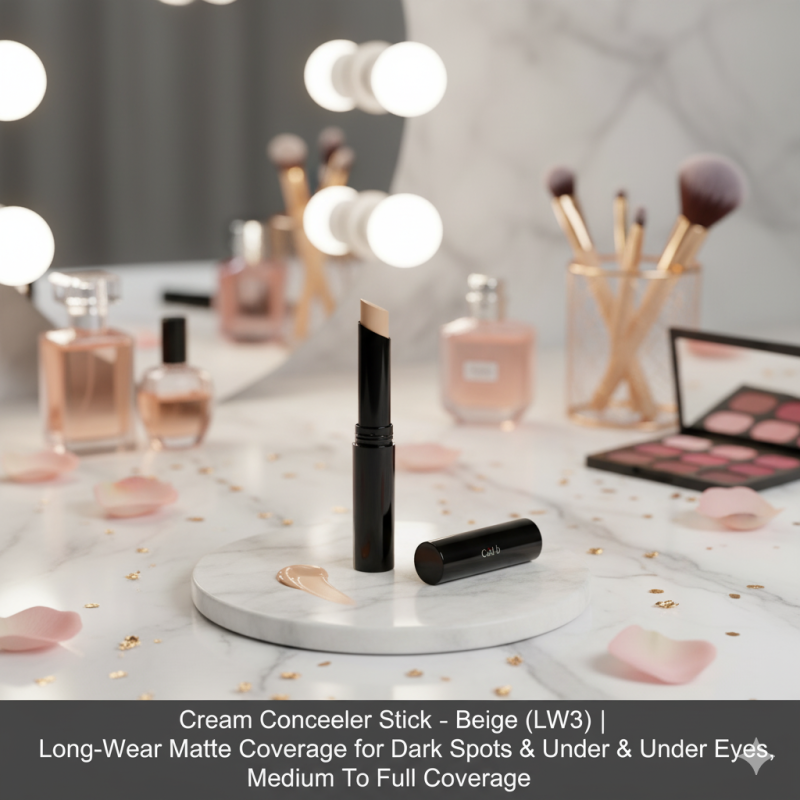 Image of Cream Concealer Stick – Beige (LW3) | Long-Wear Matte Coverage for Dark Spots & Under Eyes, Medium To Full Coverage