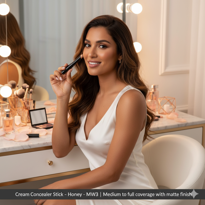 Image of Cream Concealer Stick - Honey - MW3 | Medium to full coverage with matte finish