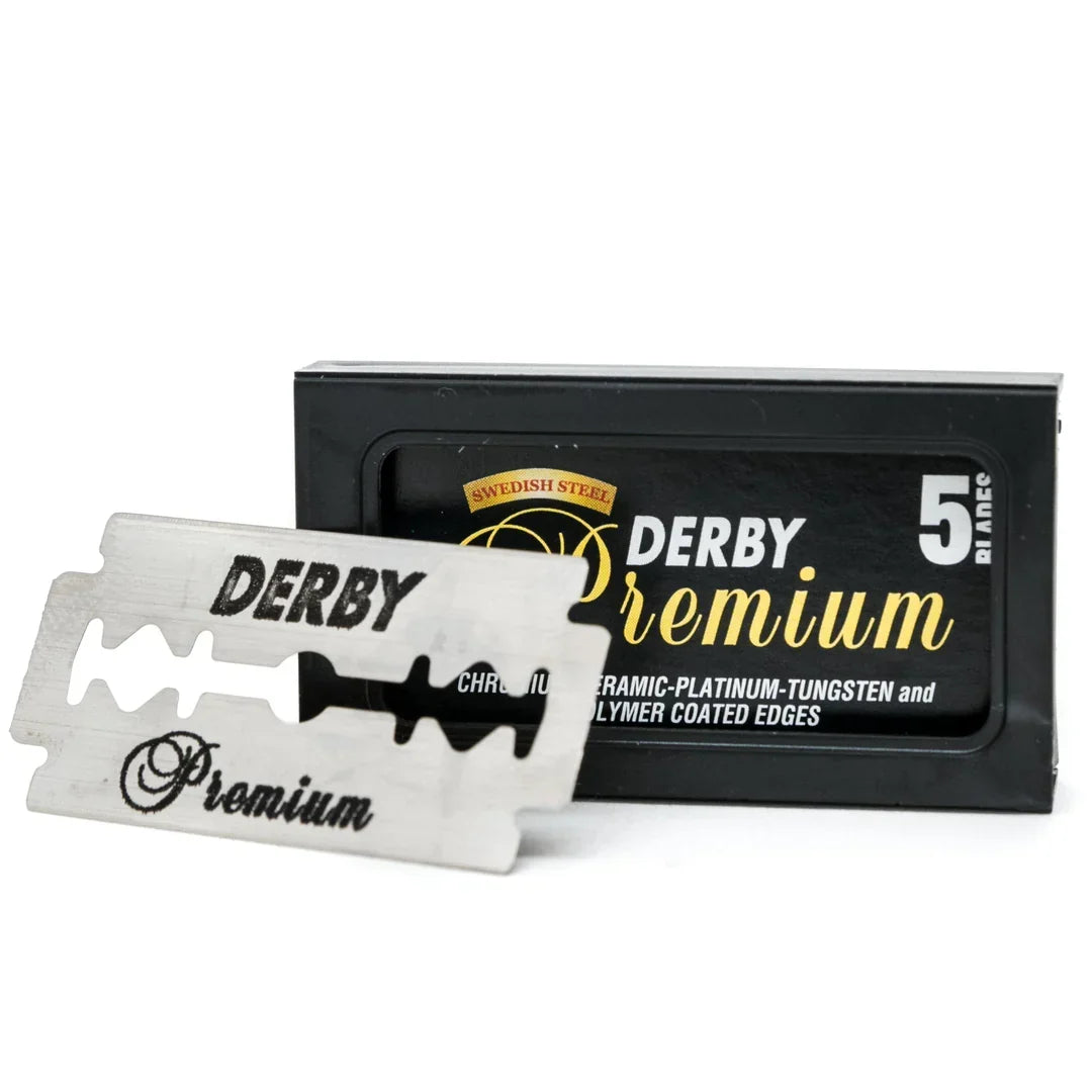 Image of Derby Premium Double Edge Blades - 5 blades (1 pack each with 5 blades)-0