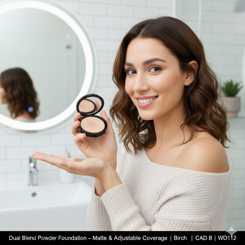Image of Dual Blend Powder Foundation – Matte & Adjustable Coverage | Birch | CAD B | WD112