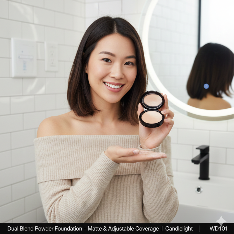 Image of Dual Blend Powder Foundation – Matte & Adjustable Coverage | Candlelight | CAD B | WD101