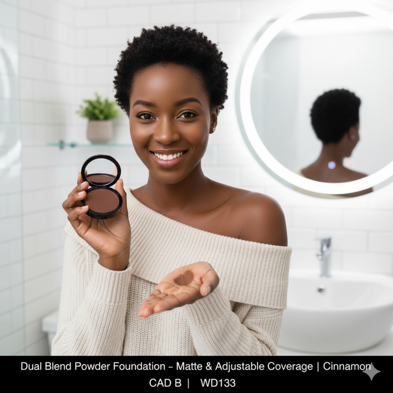 Image of Dual Blend Powder Foundation – Matte & Adjustable Coverage | Cinnamon | CAD B | WD133