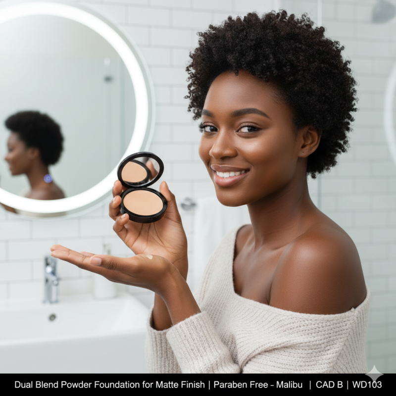 Image of Dual Blend Powder Foundation for Matte Finish | Paraben Free – Malibu | CAD B | WD103