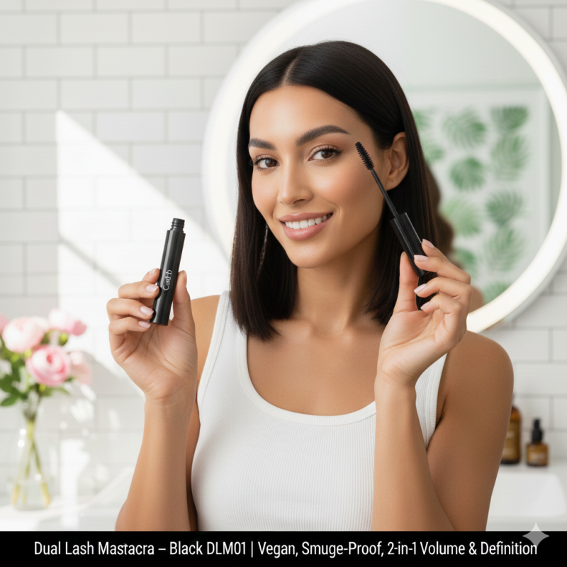 Image of Dual Lash Mascara – Black DLM01 | Vegan, Smudge-Proof, 2-in-1 Volume & Definition