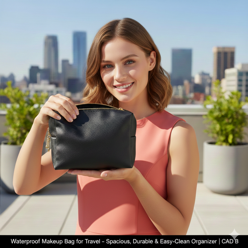 Image of Waterproof Makeup Bag for Travel – Spacious, Durable & Easy-Clean Organizer