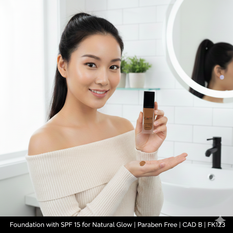 Image of Foundation with SPF 15 for Natural Glow | Paraben Free | CAD B | FK123