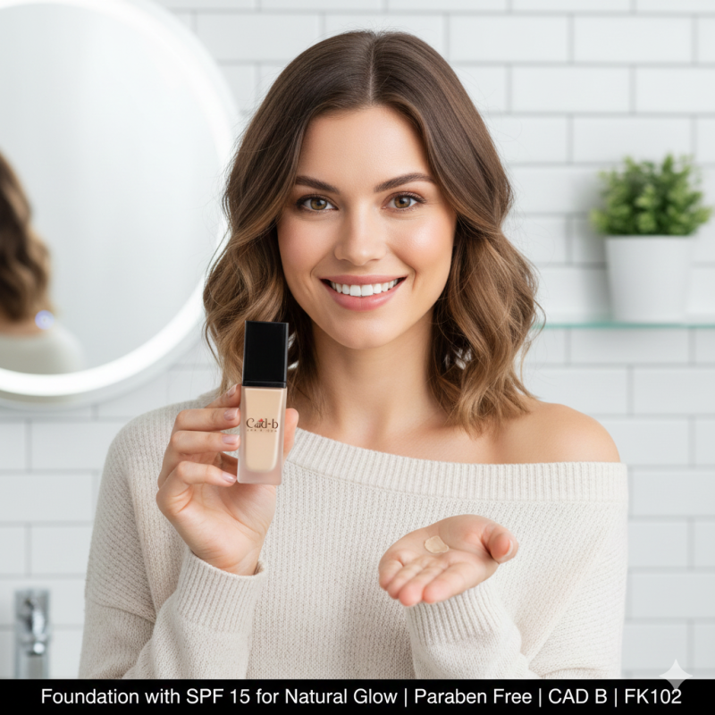 Image of Foundation with SPF 15 for Natural Glow | Paraben Free | CAD B | FK102