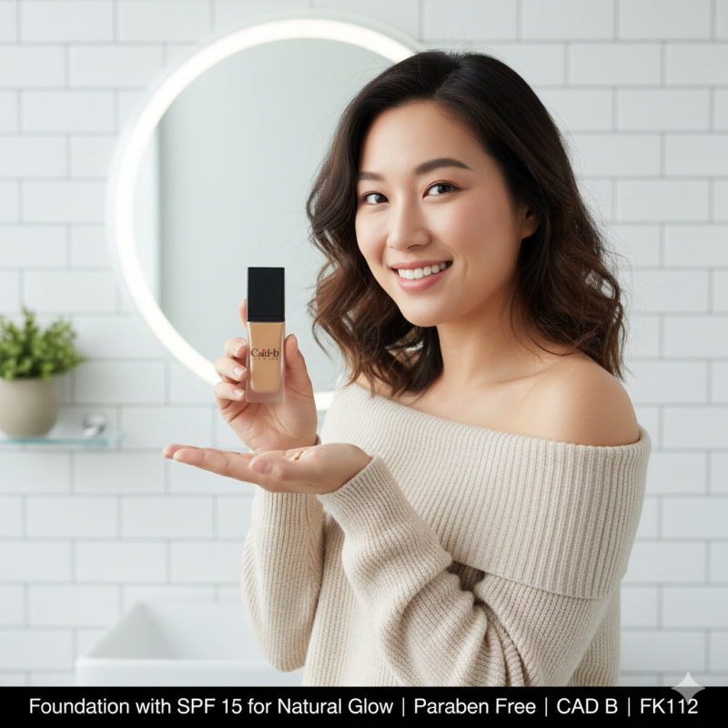 Image of Foundation with SPF 15 for Natural Glow | Paraben Free | CAD B | FK112